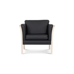 Dragør lænestol - Sort bonded læder