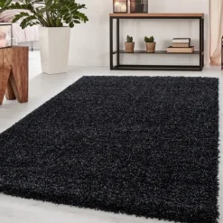 Dream Shaggy tæppe Ensfarvet - Antracit