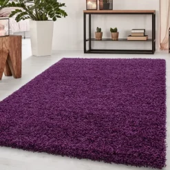 Dream Shaggy tæppe Ensfarvet - Lilla