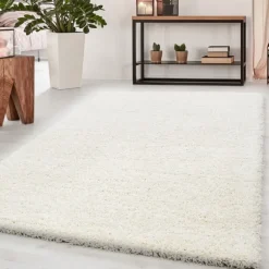 Dream Shaggy tæppe Ensfarvet - Creme