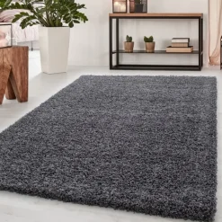 Dream Shaggy tæppe Ensfarvet - Grå