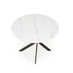 EDGAR 2 bord, top - Hvid marmor, ben - Sort
