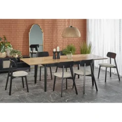 EDMONDO bord Naturlig eg/Sort