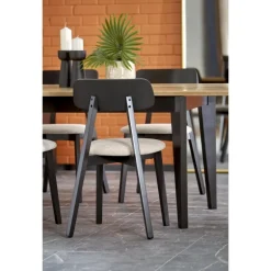 EDMONDO bord Naturlig eg/Sort