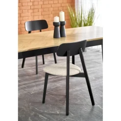 EDMONDO bord Naturlig eg/Sort