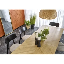 EDMONDO bord Naturlig eg/Sort