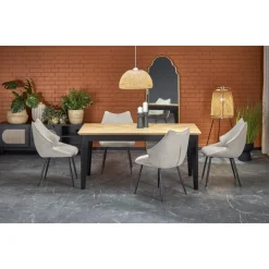 EDMONDO bord Naturlig eg/Sort