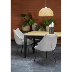 EDMONDO bord Naturlig eg/Sort