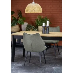 EDMONDO bord Naturlig eg/Sort