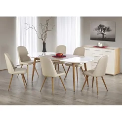 EDWARD Spisebord med udtræk, - honningeg