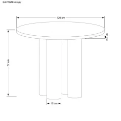 ELEFANTE Rundt spisebord, Naturlig eg