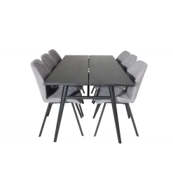 Elegant Spisebordssæt - Sort og Grå