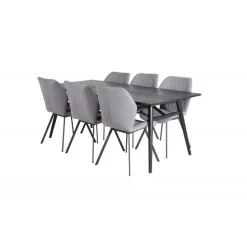Elegant Spisebordssæt - Sort og Grå