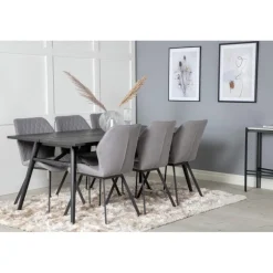 Elegant Spisebordssæt - Sort og Grå
