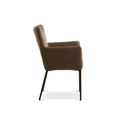 ELLIE spisebordsstol - Almond microfiber læder