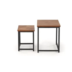 ELZA sæt af 2 sofaborde, Valnød/Sort