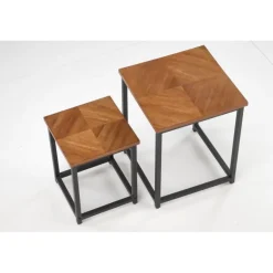 ELZA sæt af 2 sofaborde, Valnød/Sort