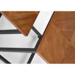 ELZA sæt af 2 sofaborde, Valnød/Sort