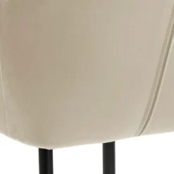 Emilia spisebordsstol med armlæn sandfarvet velour