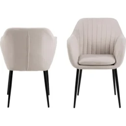 Emilia spisebordsstol med armlæn Enjoy Sand