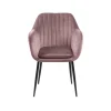 Emilia Spisebordsstol Rosa velour med armlæn