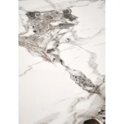 EMILIO 120 bord, - top - Hvid marmor, ben - Sort