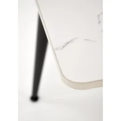 EMILIO 120 bord, - top - Hvid marmor, ben - Sort