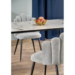 EMILIO 120 bord, - top - Hvid marmor, ben - Sort