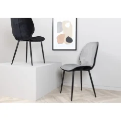 Emma Spisebordsstol - Sort og Grå