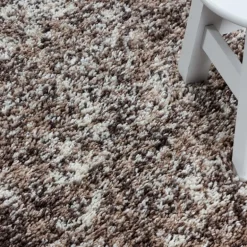 Enjoy Rund Shaggy tæppe Plettet - Beige