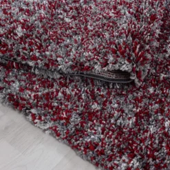 Enjoy Rund Shaggy tæppe Plettet - Rød