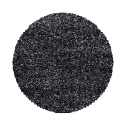 Enjoy Rund Shaggy tæppe Plettet - Antracit