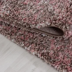 Enjoy Rund Shaggy tæppe Plettet - Rosa