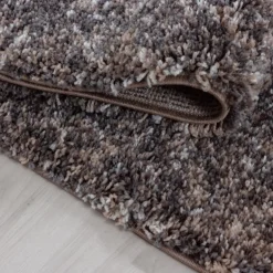 Enjoy Rund Shaggy tæppe Plettet - Brun