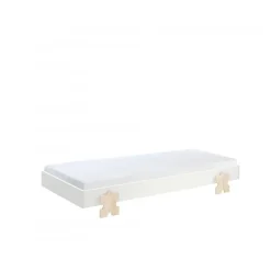 Enkeltseng 90 x 200 cm – Modulo, hvid, stabelbar