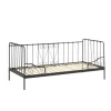 Enkeltseng daybed 90 x 200 cm – Alice, sort metal