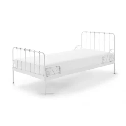 Enkeltseng i metal – Alice 90 x 200 cm, hvid