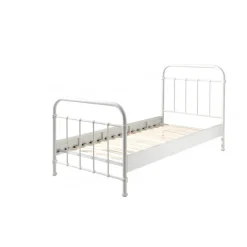 Enkeltseng metal 90 x 200 – New York, hvid