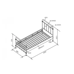 Enkeltseng metal 90 x 200 – New York, hvid