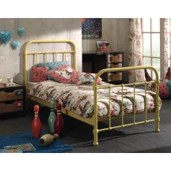 Enkeltseng metal 90 x 200 – New York, gul