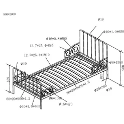 Enkeltseng metal 90 x 200 cm – Alice, lyserød