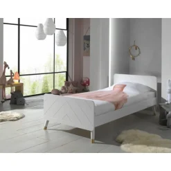 Enkeltseng 90x200 – Billy i hvid satinanstrøg