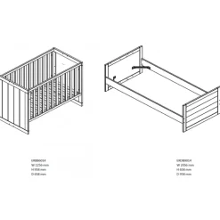 Enkeltseng 90x200 – Erik, hvid