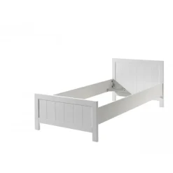 Enkeltseng 90x200 – Erik, hvid lakeret MDF og fyr