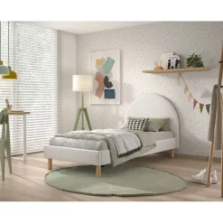 Enkeltseng 90x200 – Moon bouclé, hvid