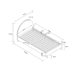 Enkeltseng 90x200 – Moon bouclé, hvid