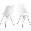 Eris Spisebordsstol hvid med Kromeben