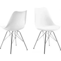 Eris Spisebordsstol hvid med Kromeben