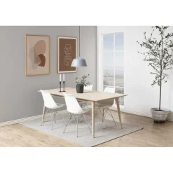 Eris Spisebordsstol hvid med Kromeben