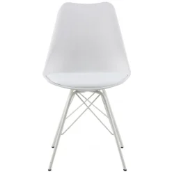 Eris Spisebordsstol hvid med hvidt pulverlakeret ben